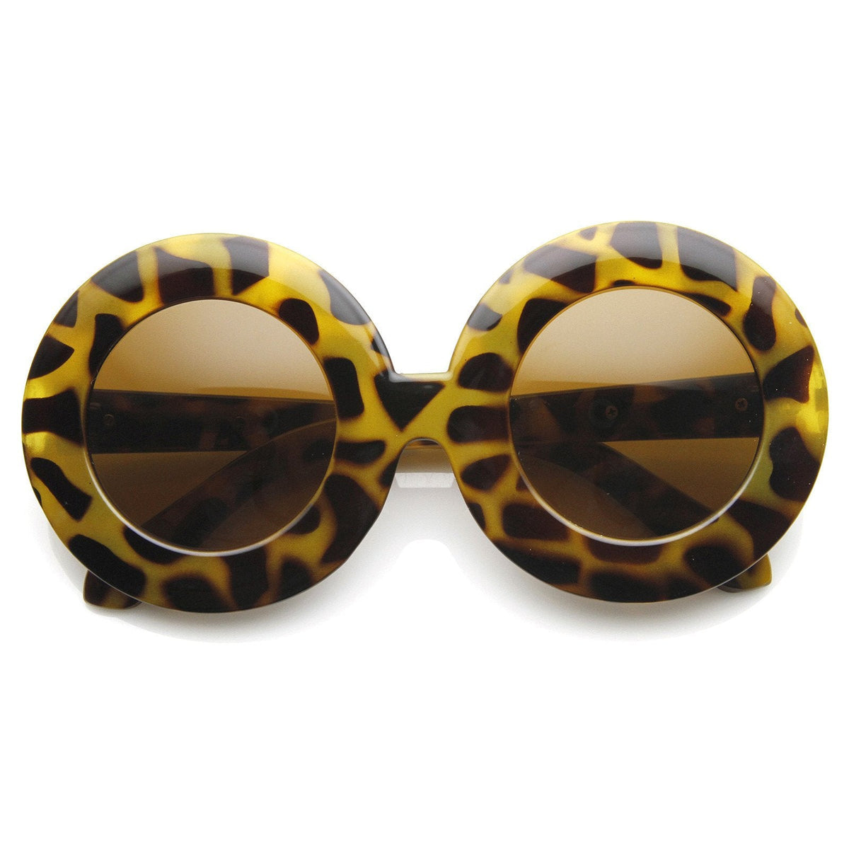 Women's Thick Oversize Designer Fashion Round Sunglasses