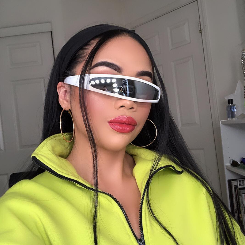 Retro Futuristic 1980's Disco Wrap Around Space Sunglasses 8964