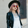 Retro Round Steampunk Mirrored Lens Flip Up Sunglasses