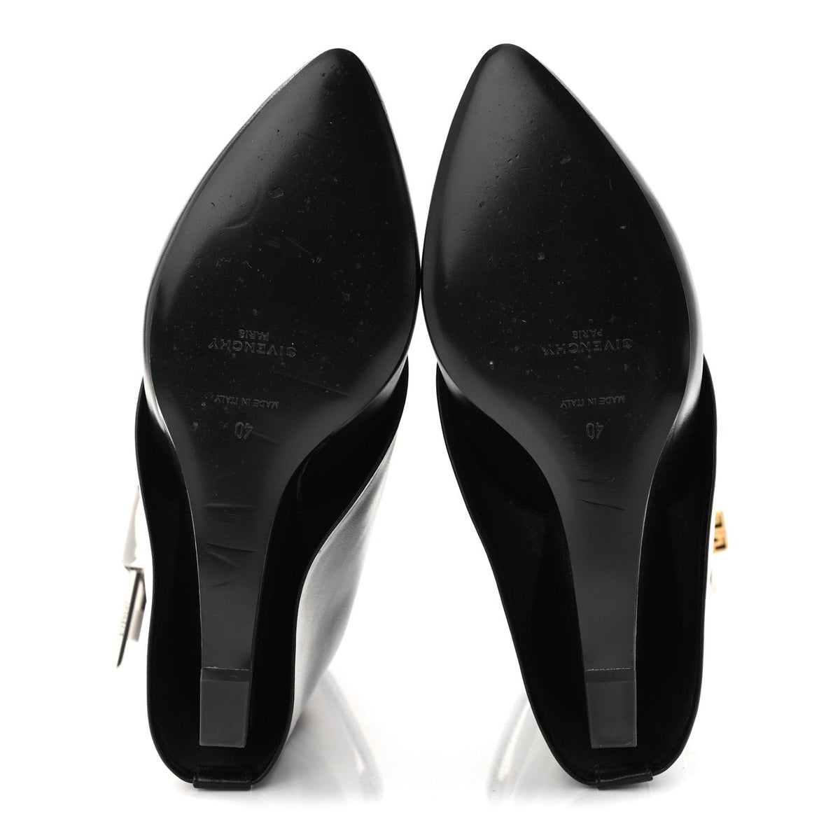 Calfskin Shark Lock Ankle Boots 40 Black