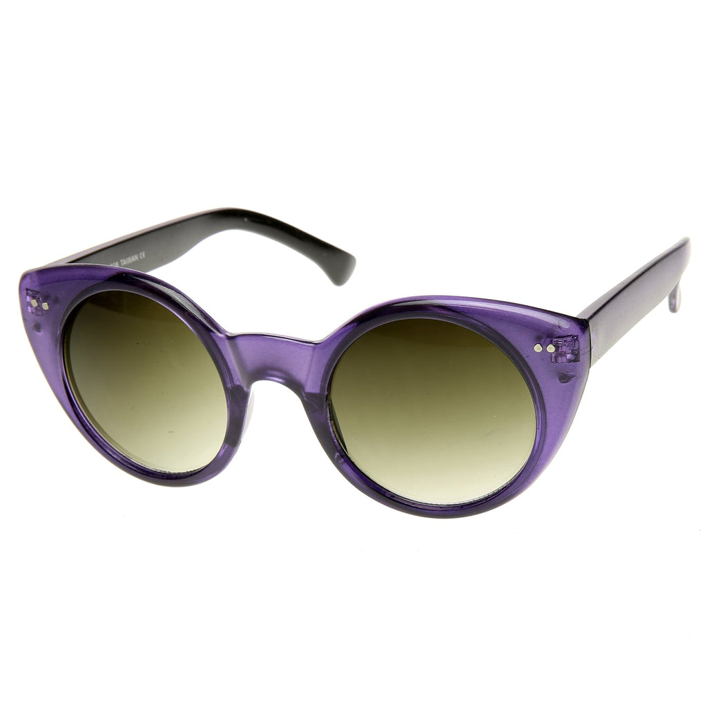 Womens Chic Retro Round Circle Cateye Sunglasses 8978