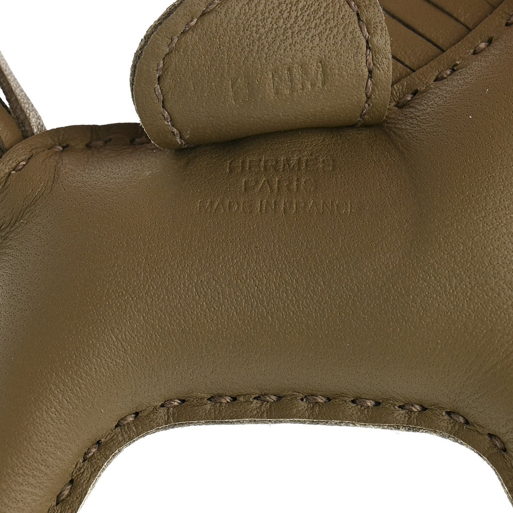 Milo Lambskin Grigri Rodeo Horse Bag Charm PM Beige Marfa
