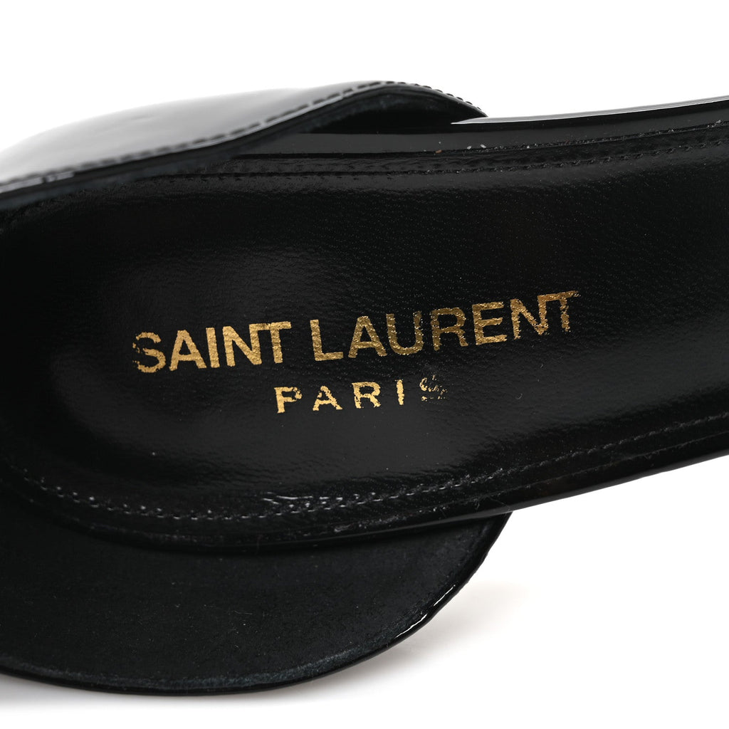Patent Calfskin Opyum 85 Sandals 40 Black Gold