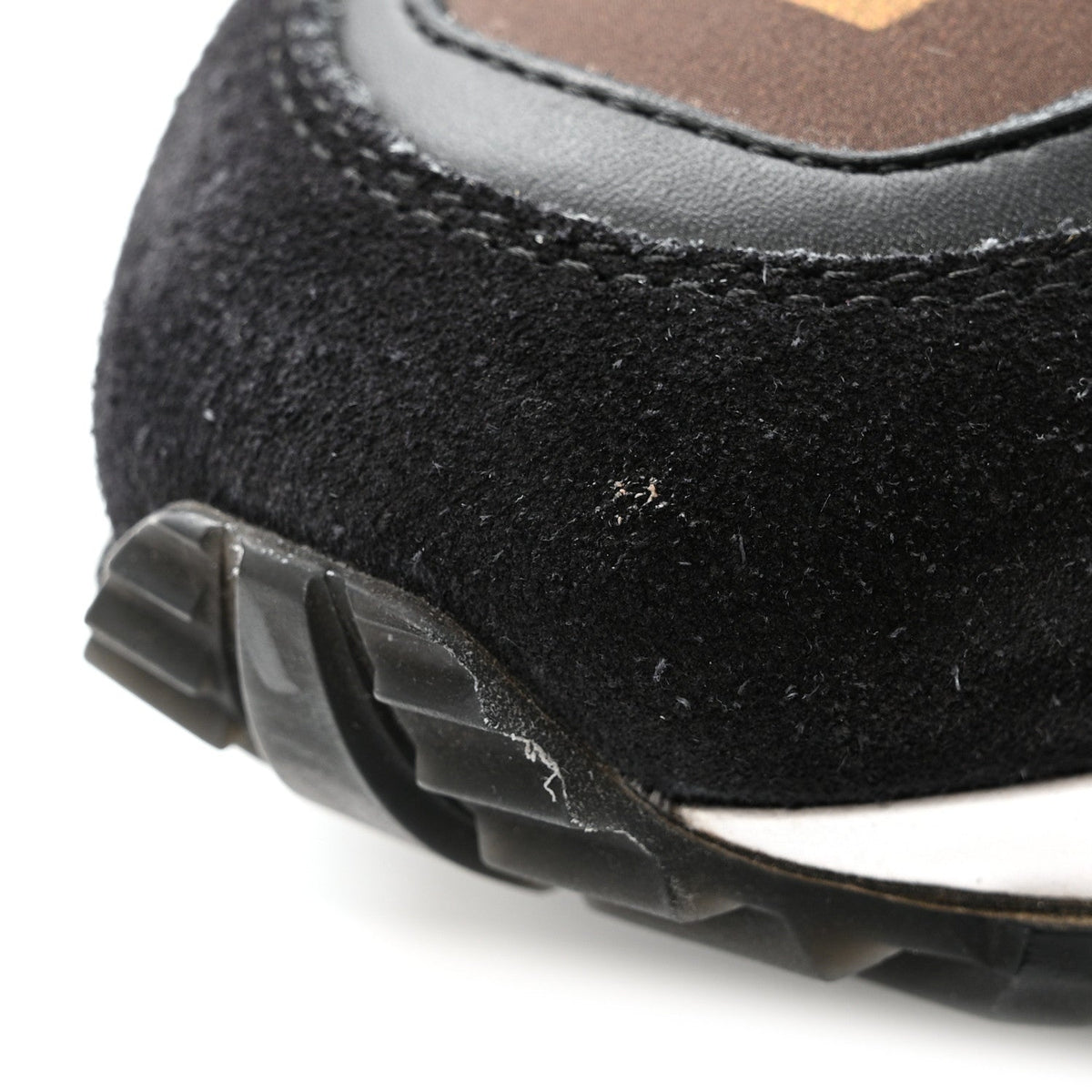 Suede Calfskin Recycled Monogram Nylon Run Away Sneakers 39 Black