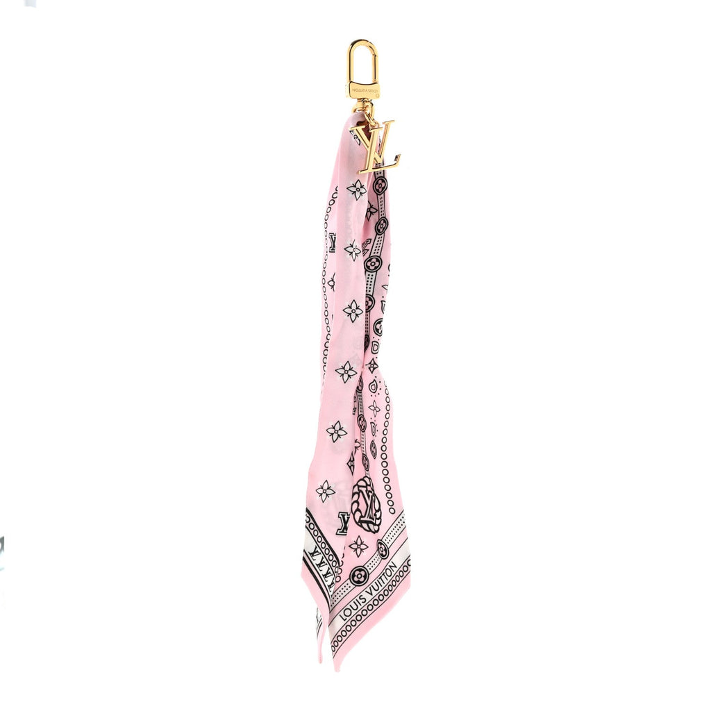 Monogram Bandana Bag Charm Pink