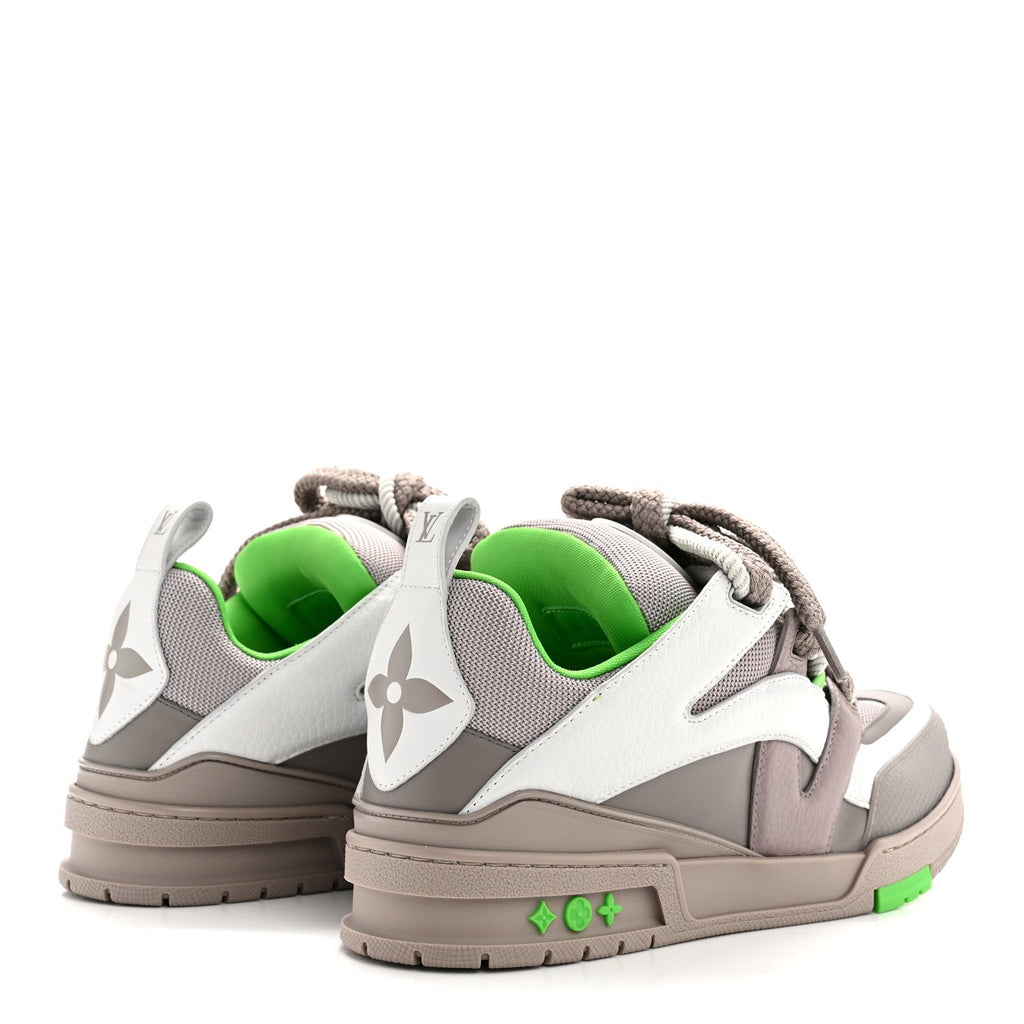 Calfskin Mens LV Skate Sneaker 9 Grey Green