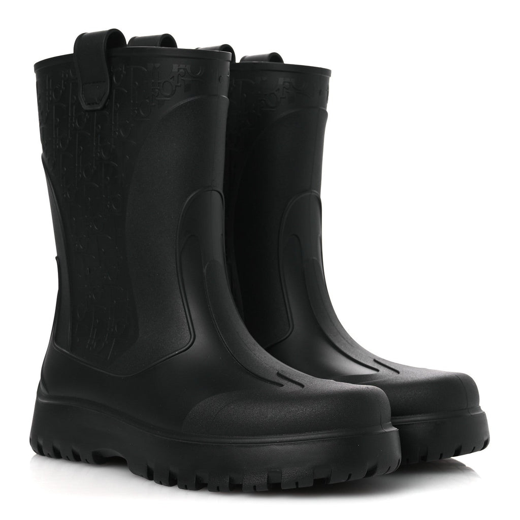 Rubber Oblique Mens Garden Rain Boots 43 Black