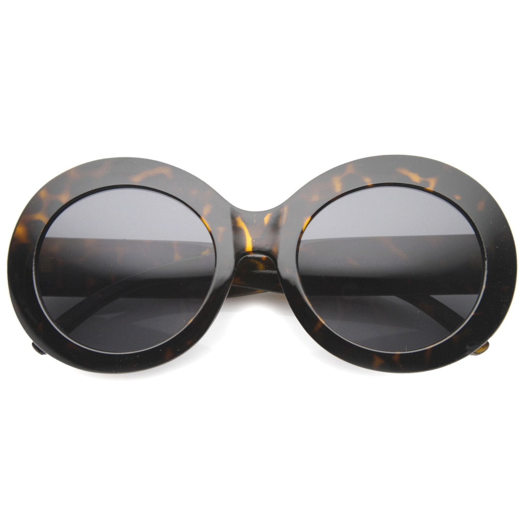 Retro 1950's Women's Oval Bold Round Sunglasses 9992