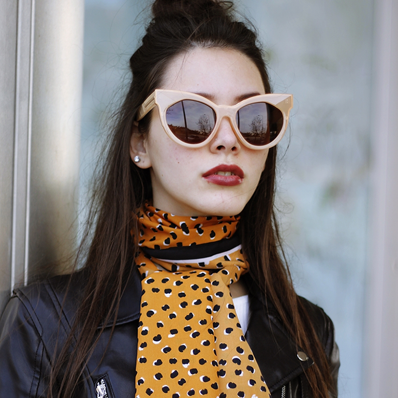 Women's Oversize Flat Front Cat Eye Sunglasses A181