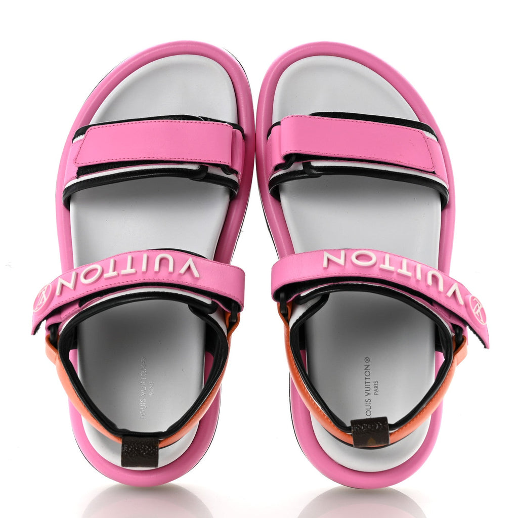 Calfskin Pool Pillow Flat Comfort Sandals 38 Rose Pop Pink