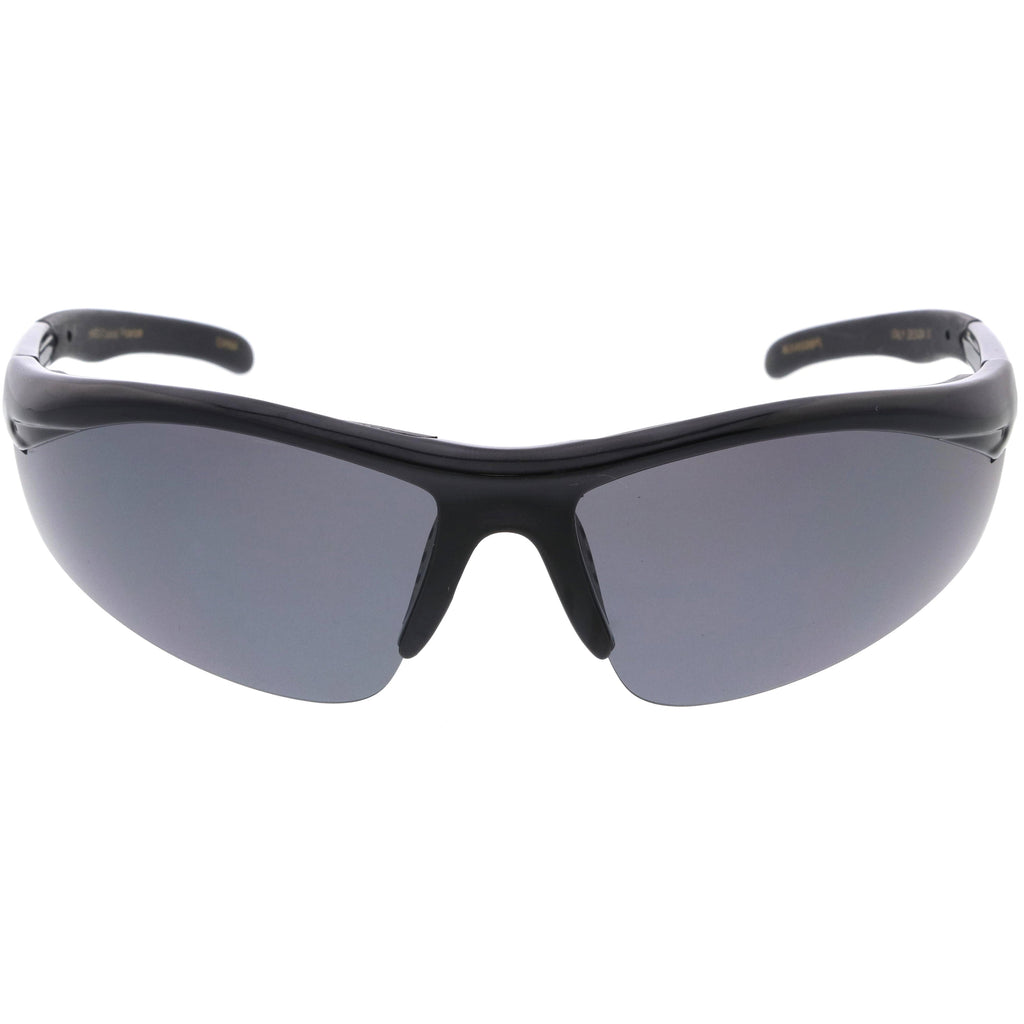 Mens Hard Coated Performance Half Frame Sports Wrap Around Sunglasses 9273
