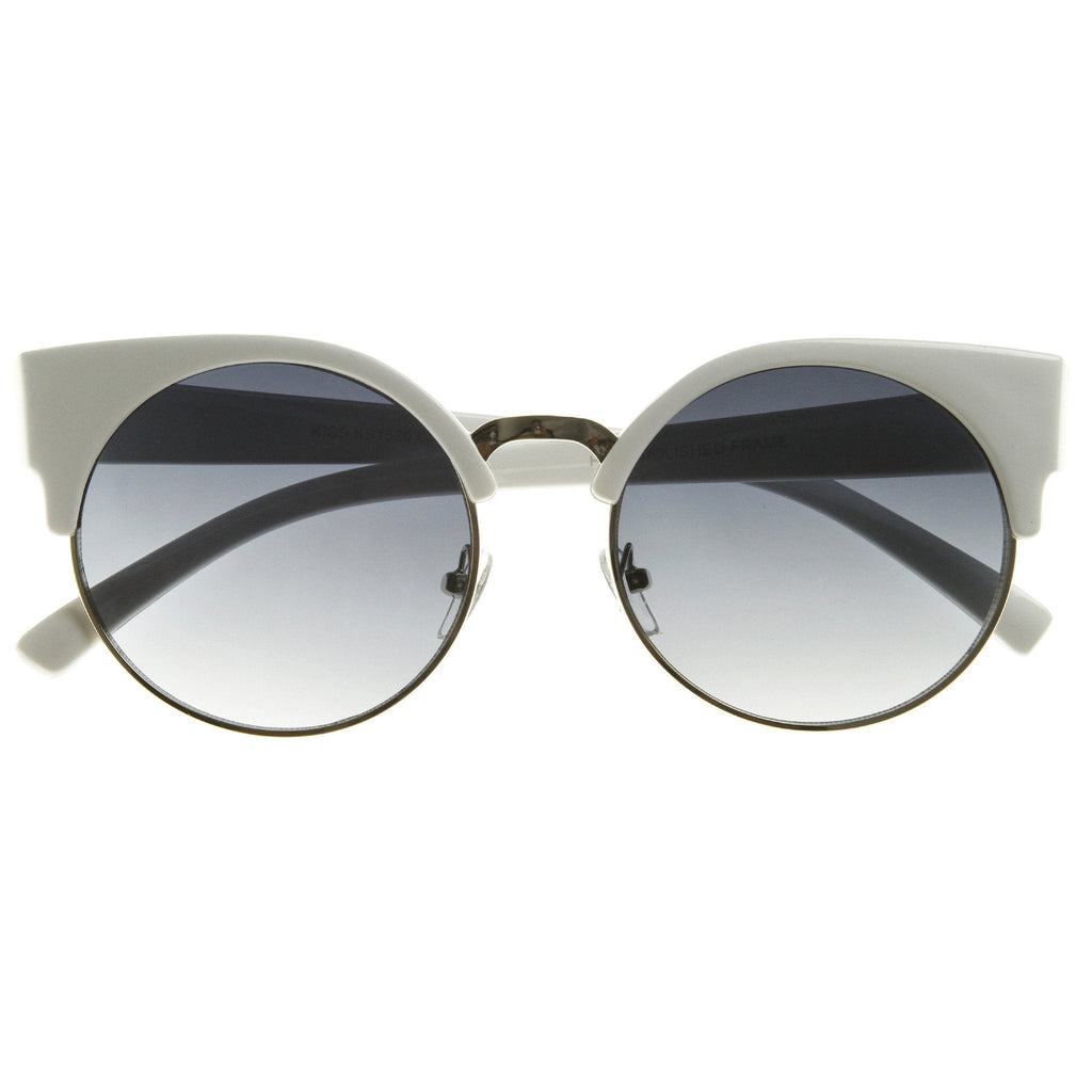 Vintage Indie Round Circle Cat Eye Sunglasses 8785