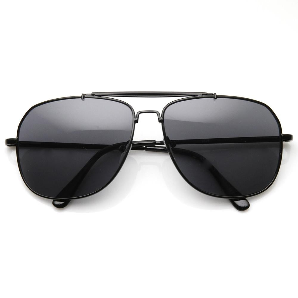 Retro Classic Square Crossbar Metal Aviator Sunglasses 9293