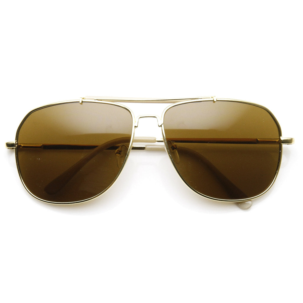 Retro Classic Square Crossbar Metal Aviator Sunglasses 9293