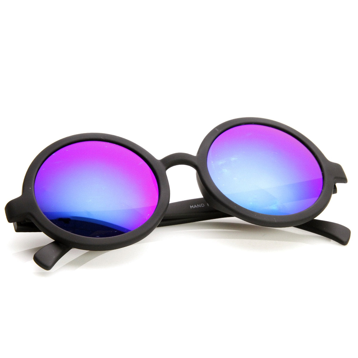 Retro Round Classic Flash Mirrored Lens Sunglasses 9311