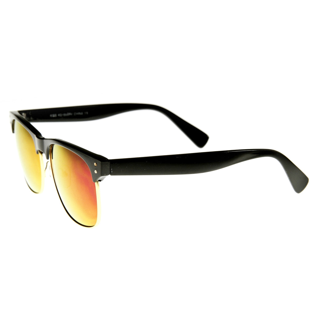 Retro Half Frame Horned Rim Flash Revo Lens Sunglasses 9313