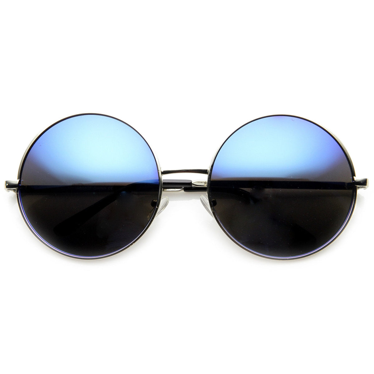 Women's Retro Metal Oversize Mirror Lens Sunglasses