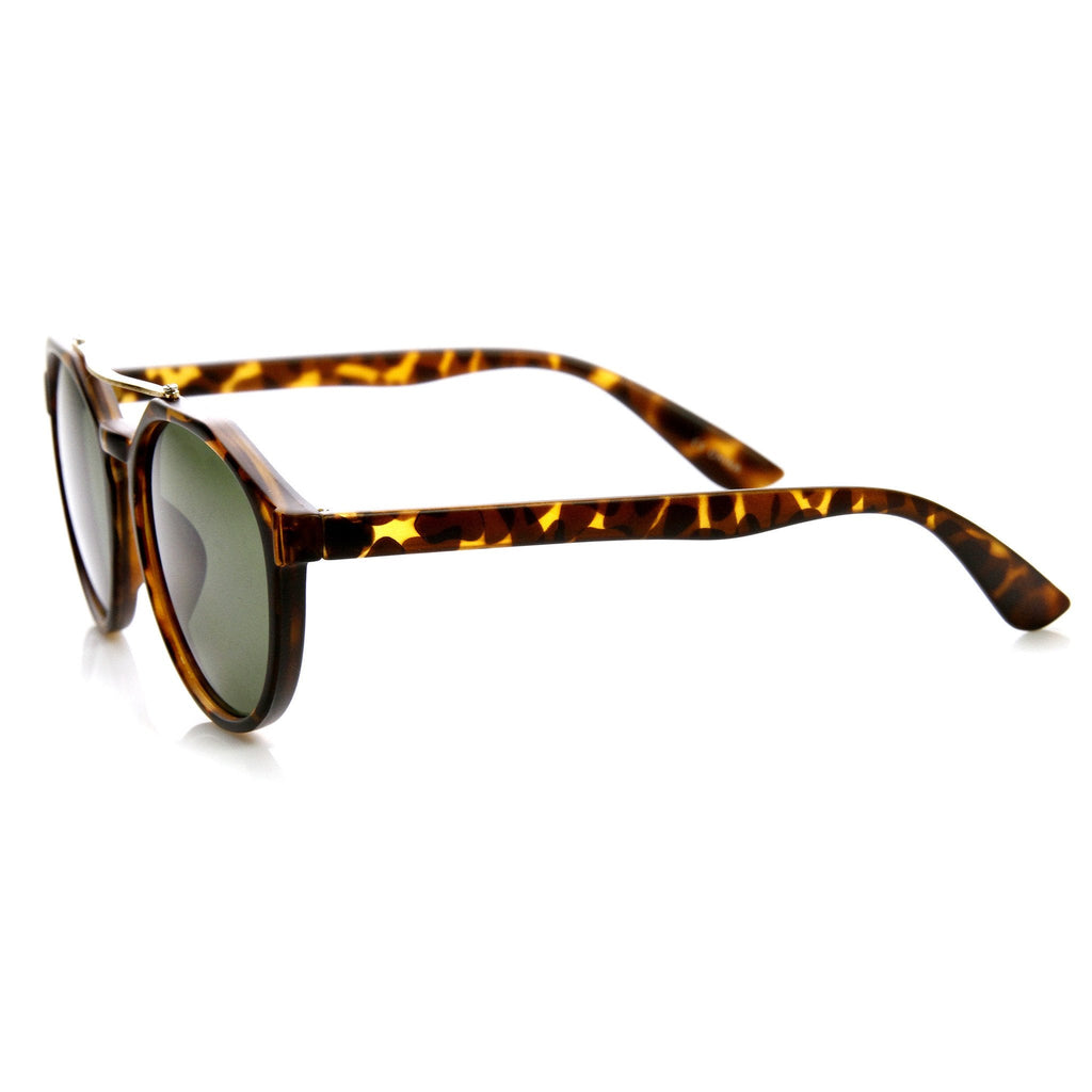European Fashion Dapper Crossbar Keyhole P3 Rounded Sunglasses 9299