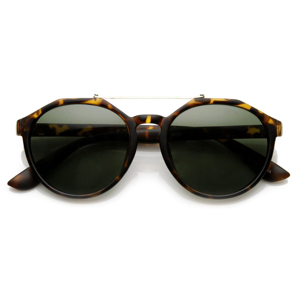 European Fashion Dapper Crossbar Keyhole P3 Rounded Sunglasses 9299