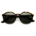 European Fashion Dapper Crossbar Keyhole P3 Rounded Sunglasses 9299