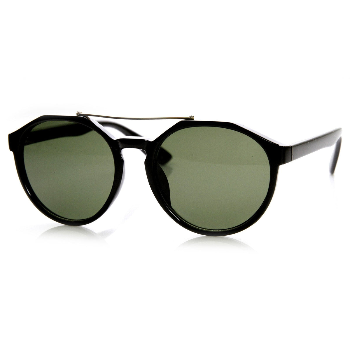 European Fashion Dapper Crossbar Keyhole P3 Rounded Sunglasses 9299