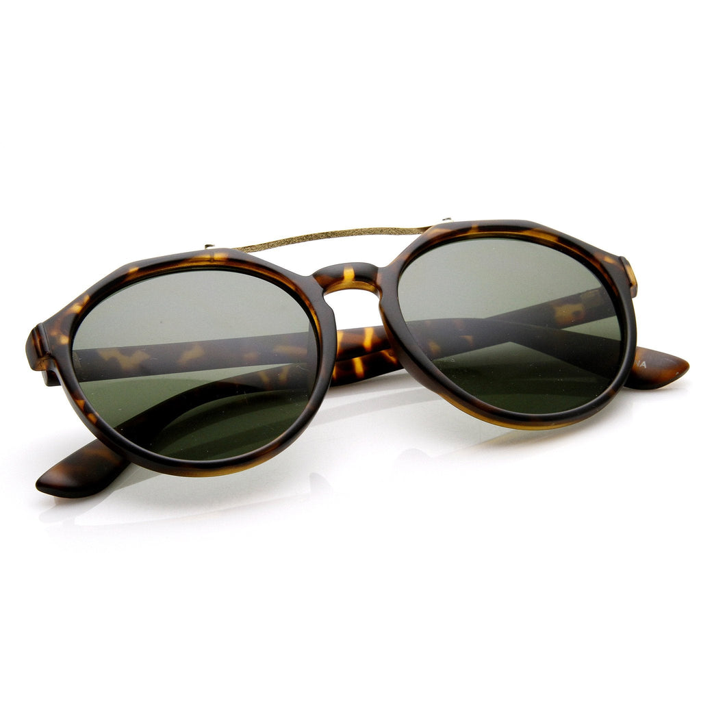 European Fashion Dapper Crossbar Keyhole P3 Rounded Sunglasses 9299