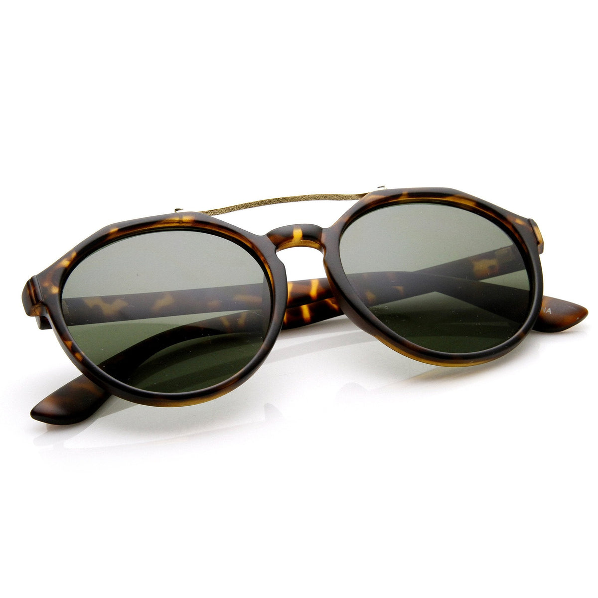 European Fashion Dapper Crossbar Keyhole P3 Rounded Sunglasses 9299