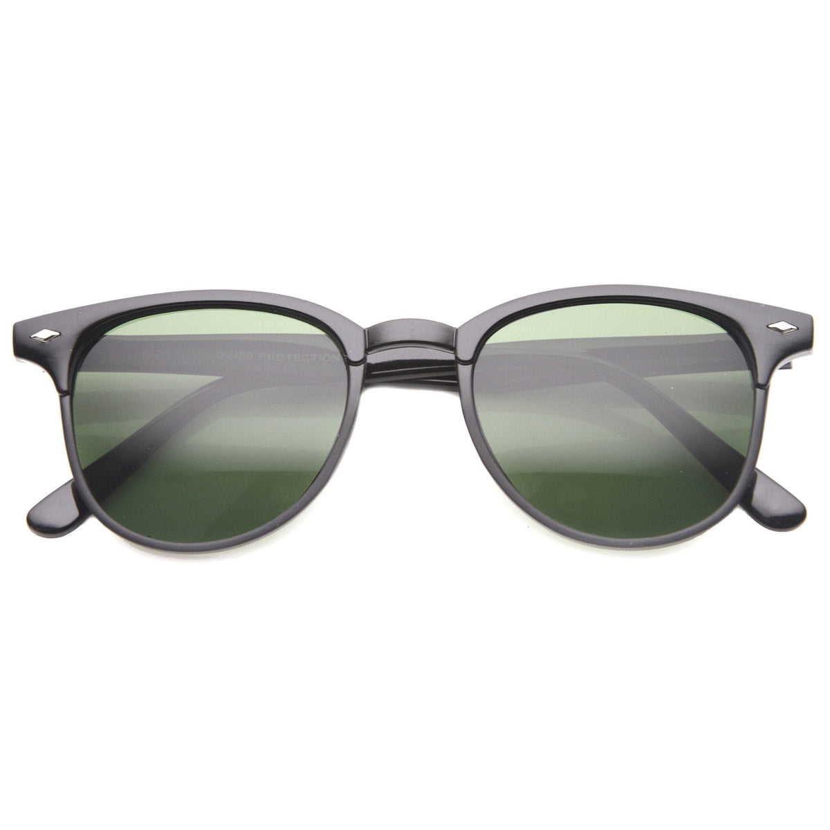 Indie Dapper Round Horned Rim Sunglasses 9999