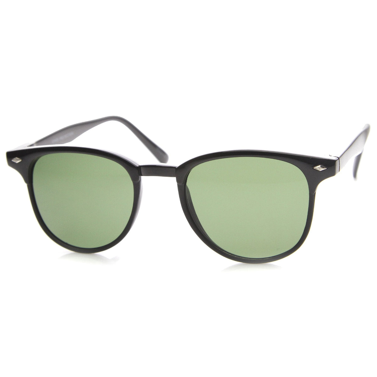 Indie Dapper Round Horned Rim Sunglasses 9999