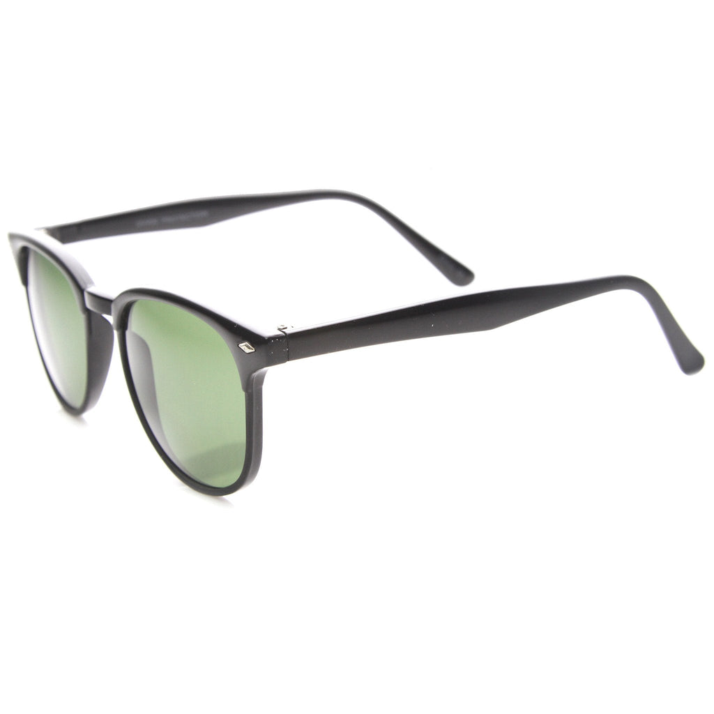 Indie Dapper Round Horned Rim Sunglasses 9999