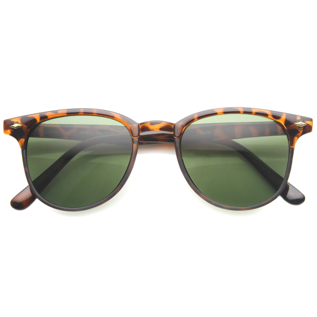 Indie Dapper Round Horned Rim Sunglasses 9999