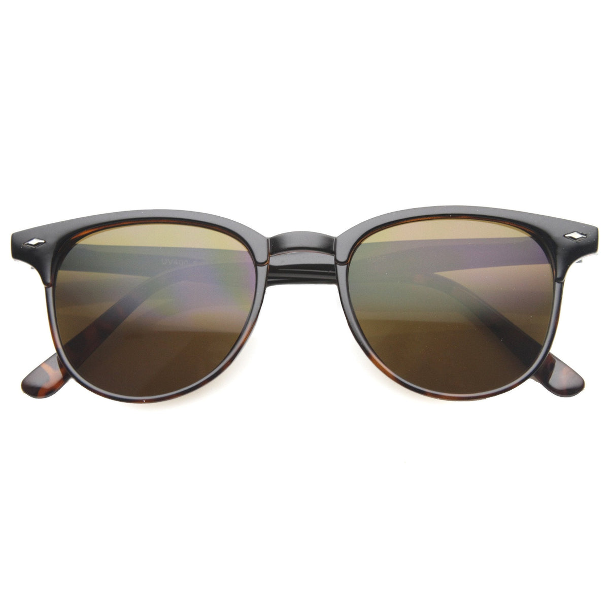 Indie Dapper Round Horned Rim Sunglasses 9999
