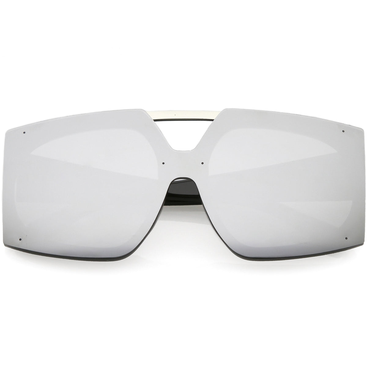 Retro Modern Geometric Oversize Mirrored Flat Lens Sunglasses C516