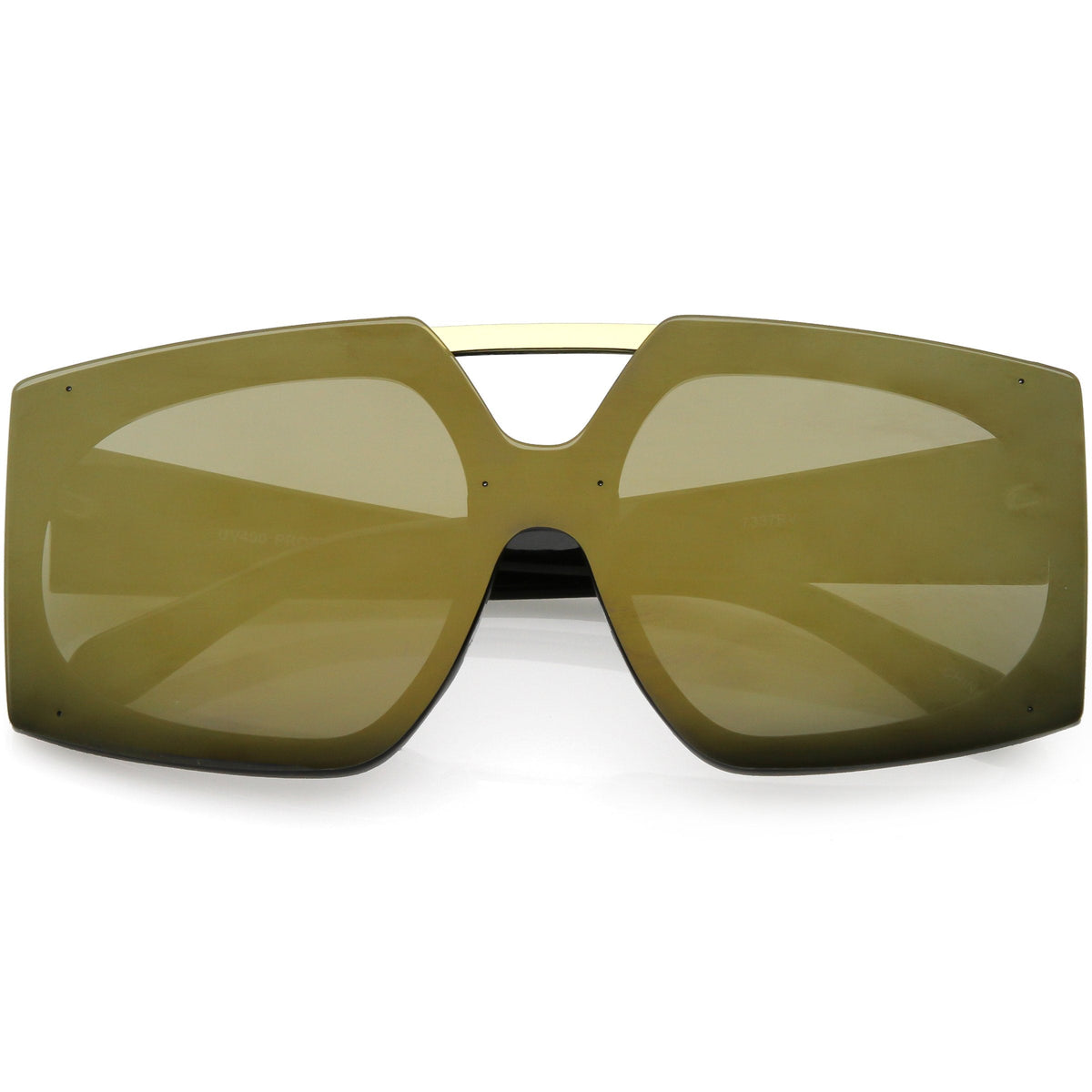 Retro Modern Geometric Oversize Mirrored Flat Lens Sunglasses C516