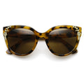 Womens Retro Oversize Flower Adorned Cat Eye Sunglasses 9320