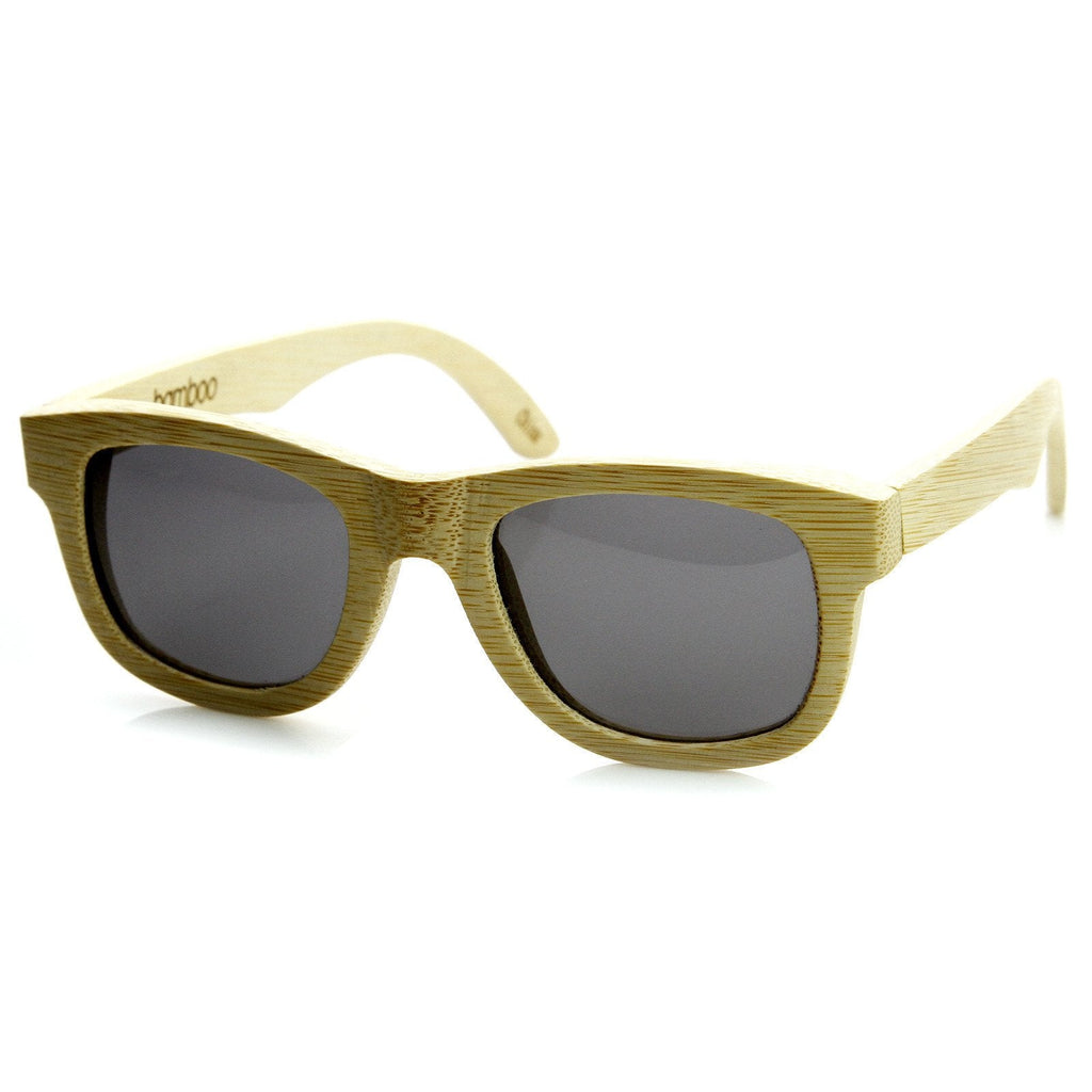 Premium Bamboo Wood Polarized Horned Rim Sunglasses 9121 + Case