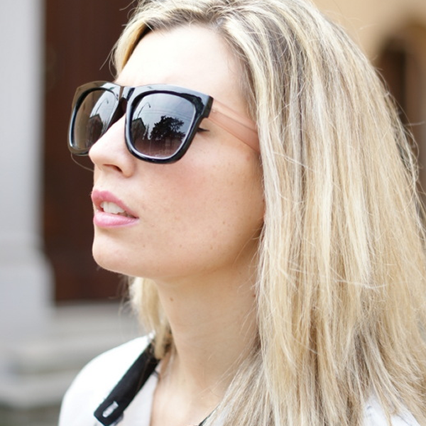 Zerouv + Plus "Brigitte" Retro Dual Tone Horned Rim Indie Sunglasses
