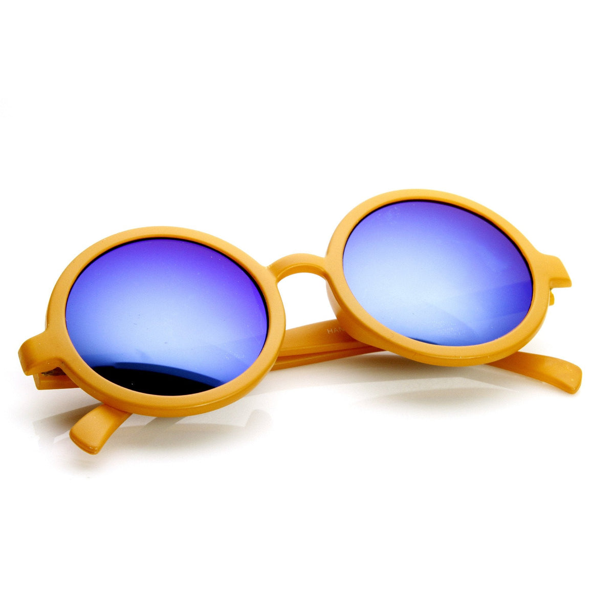 Retro Round Classic Flash Mirrored Lens Sunglasses 9311