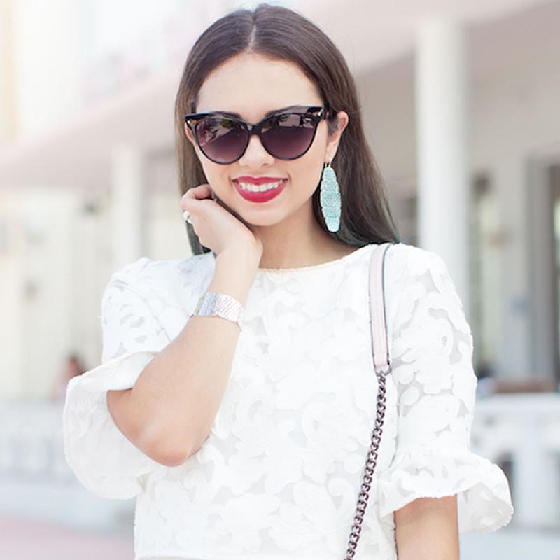 High Pointed Tip Inset Frame Oversize Cat Eye Sunglasses 8462