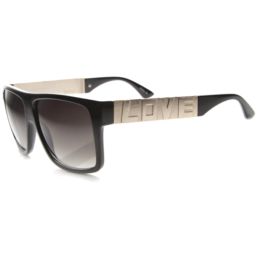Love Hate Arm Detail Gradient Lens Square Sunglasses 9850