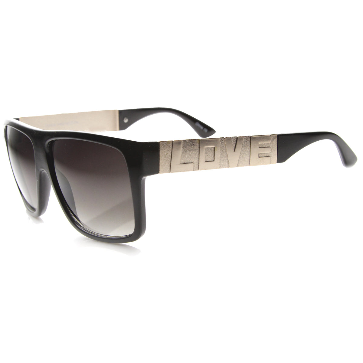 Love Hate Arm Detail Gradient Lens Square Sunglasses 9850