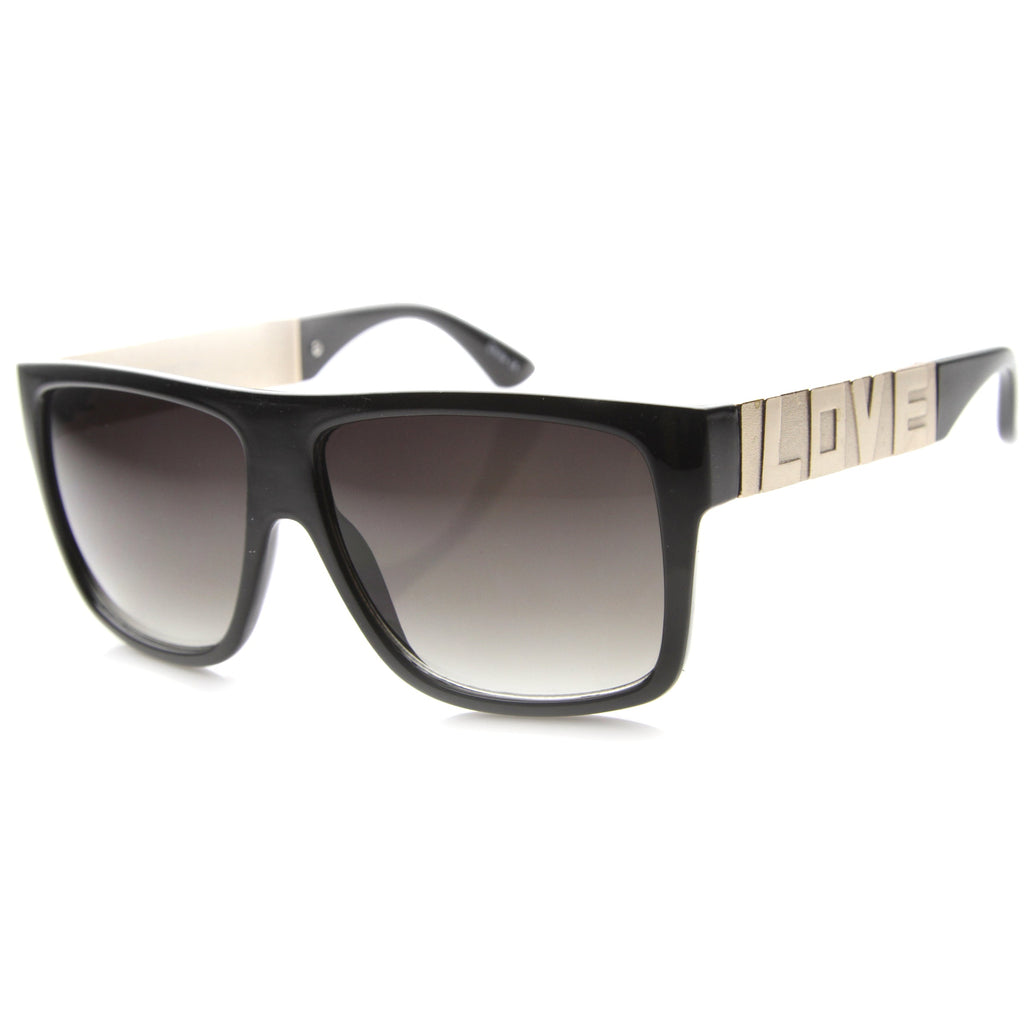 Love Hate Arm Detail Gradient Lens Square Sunglasses 9850