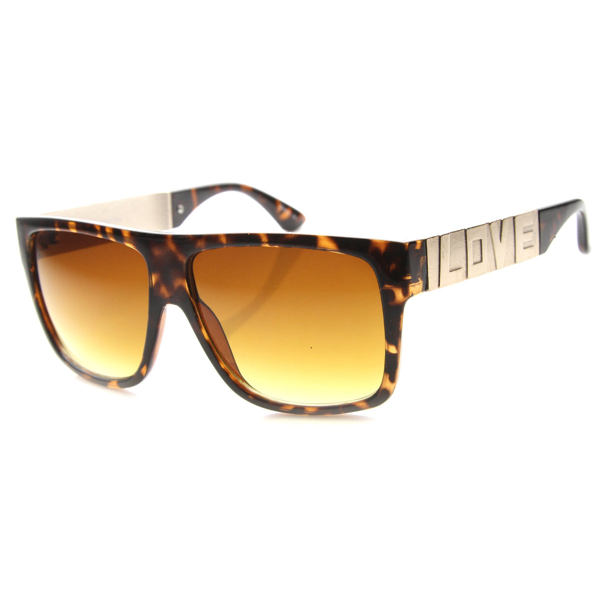 Love Hate Arm Detail Gradient Lens Square Sunglasses 9850