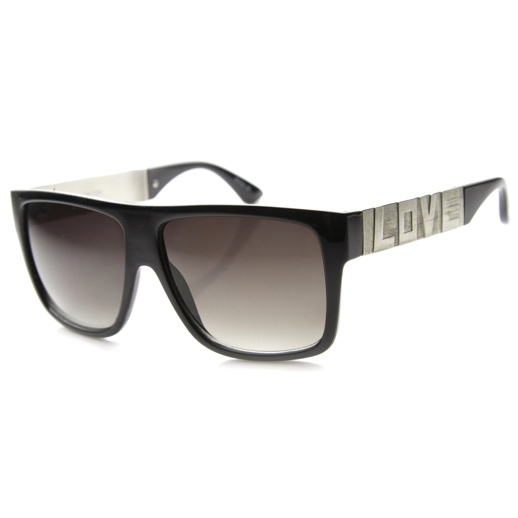 Love Hate Arm Detail Gradient Lens Square Sunglasses 9850