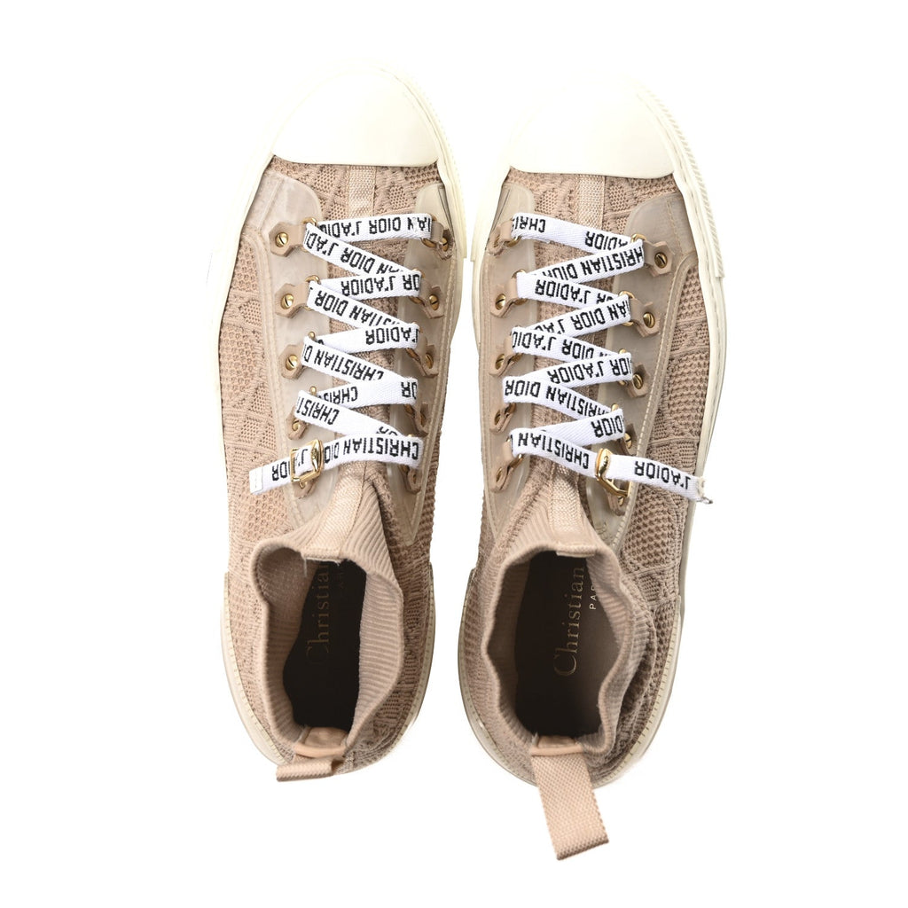 Technical Cannage Womens Walk'n Dior High Top Sneakers 38.5 Nude