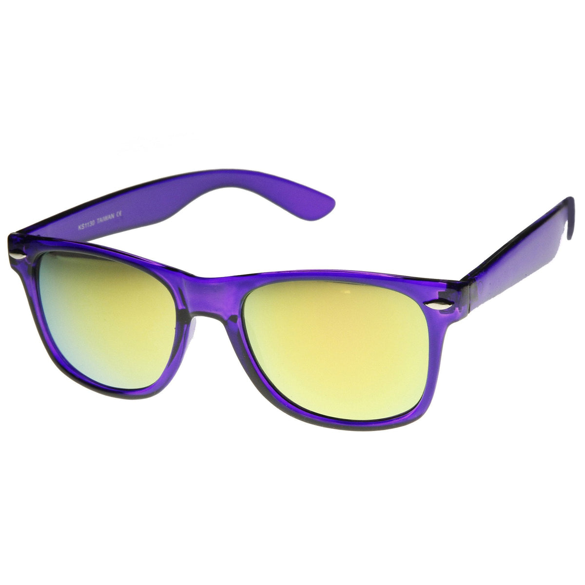 Retro Flash Mirrored Lens Horned Rim Sunglasses 8126