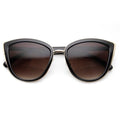 Designer Womens Oversize Metal Plastic Cat Eye Sunglasses 9207