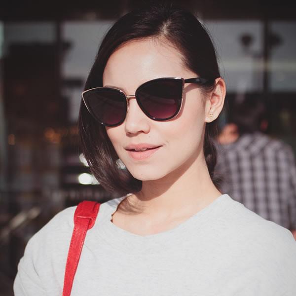 Designer Womens Oversize Metal Plastic Cat Eye Sunglasses 9207