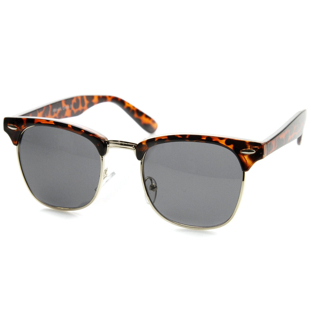 Vintage Half Frame Polarized Horned Rim Sunglasses 2936