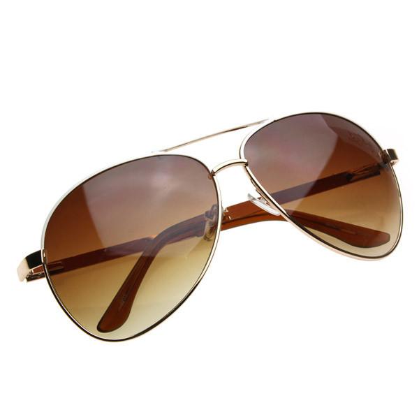 Designer Inspired Large Metal Aviator Sunglasses 1508